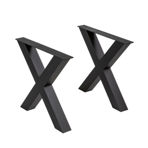 Stalen X-poten voor eettafels, vergadertafels en bureaus