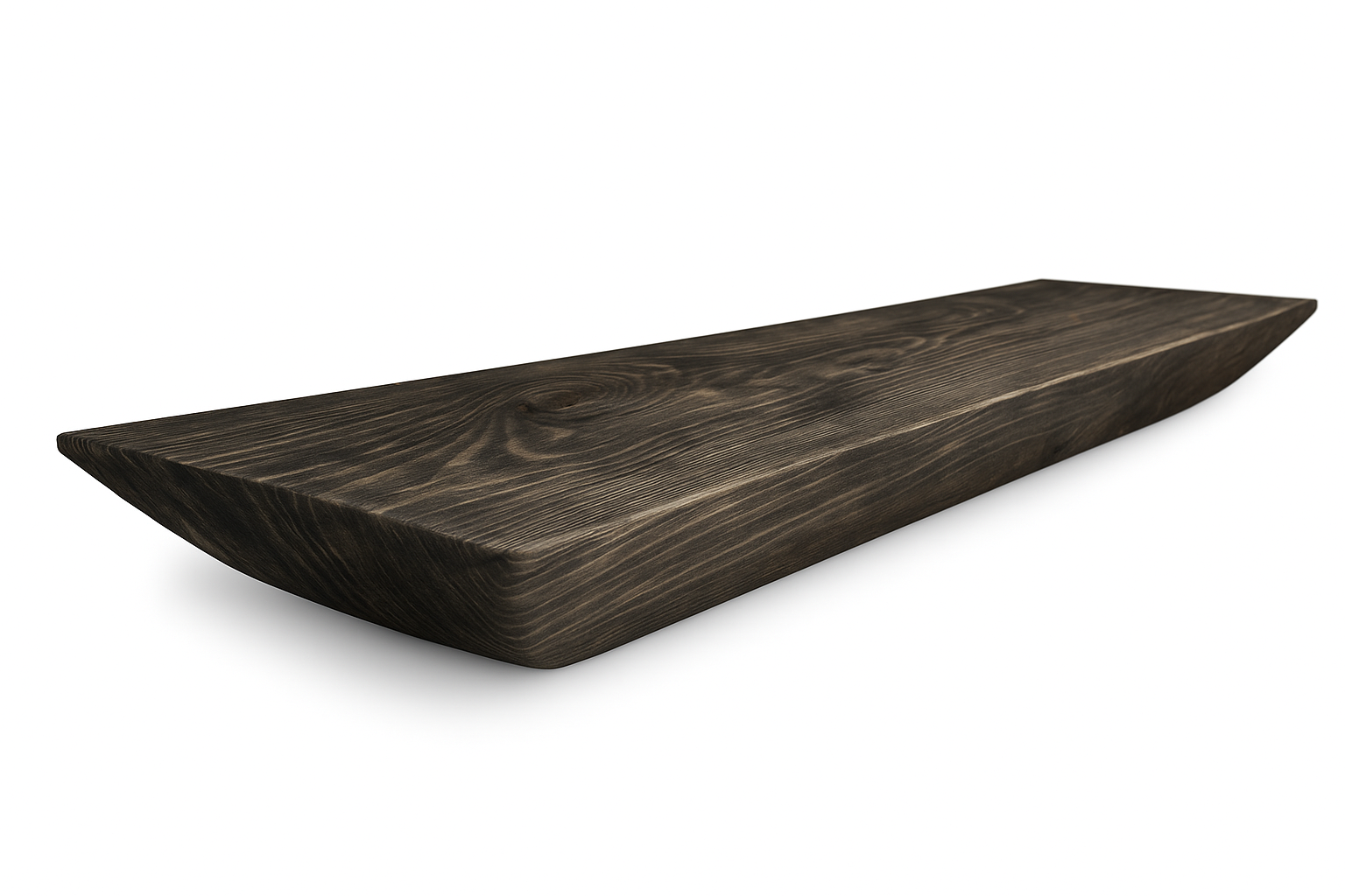 Grenen Wandplank met Facet Rand – Zwevend – 20 cm diep