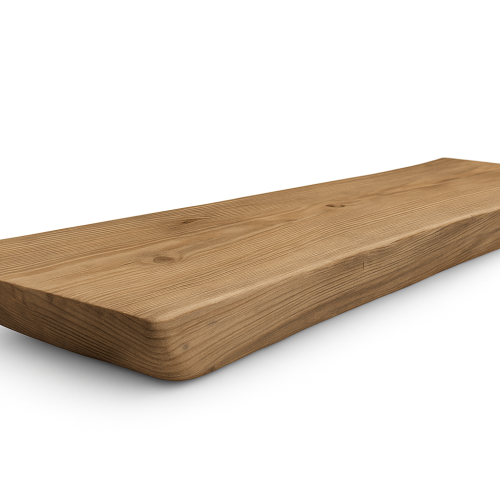 Grenen Wandplank met Facet Rand – Zwevend – 20 cm diep