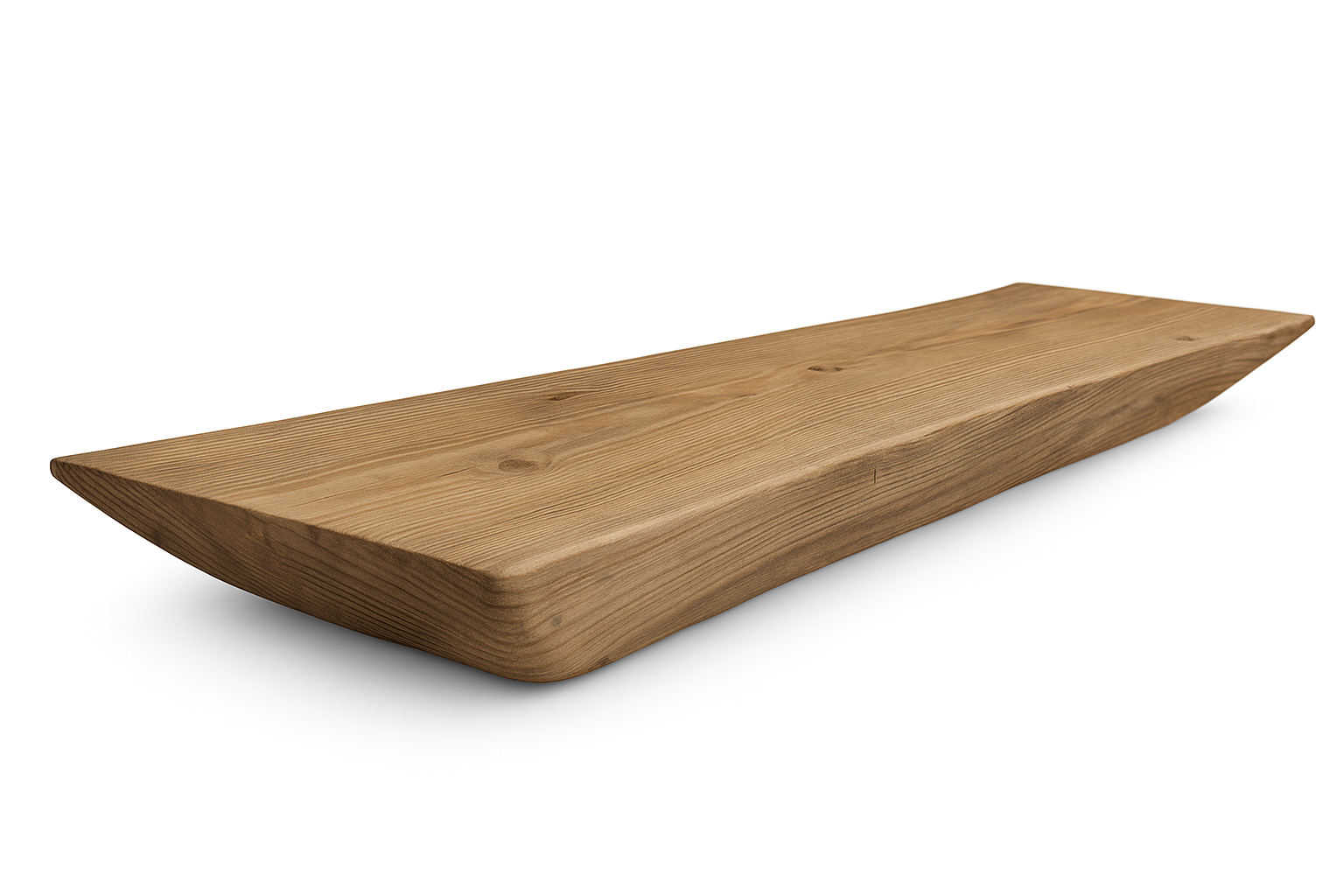 Grenen Wandplank met Facet Rand – Zwevend – 20 cm diep